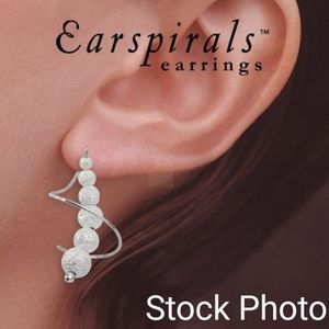 Stardust Beads Earspirals Earrings in Sterling Silver